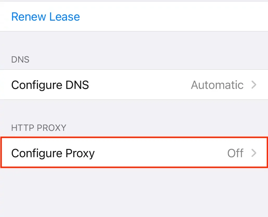 Der Eintrag HTTP-Proxy in den WLAN-Details