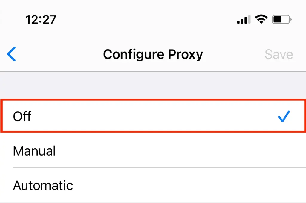 Der HTTP-Proxy wieder auf Aus