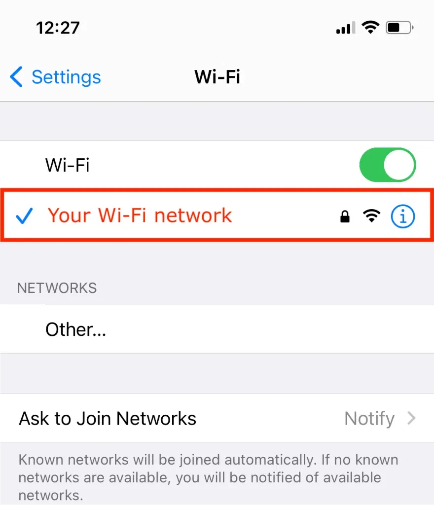 Die Detailansicht des verbundenen WLAN-Netzes